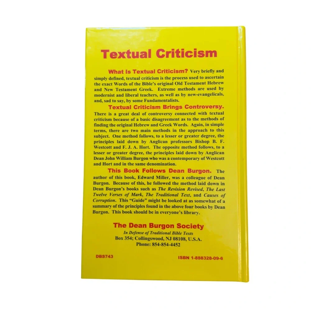 Dean Burgon Society Textual Criticism Books Set 2 Pack Early Manuscripts AKJV